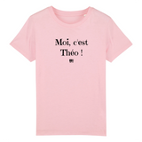 T-Shirt Enfant - Moi c'est Théo - Coton Bio - Cadeau Original - Cadeau Personnalisable - Cadeaux-Positifs.com -3-4 ans-Bleu-