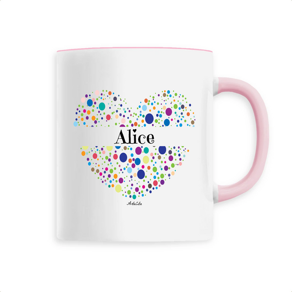 Mug - Alice (Coeur) - 6 Coloris - Cadeau Unique & Tendre Cette tasse personnalisée - Cadeau Personnalisable - Cadeaux-Positifs.com -Unique-Rose-