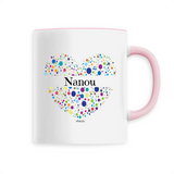 Mug - Nanou (Coeur) - 6 Coloris - Cadeau Unique & Tendre - Cadeau Personnalisable - Cadeaux-Positifs.com -Unique-Blanc-