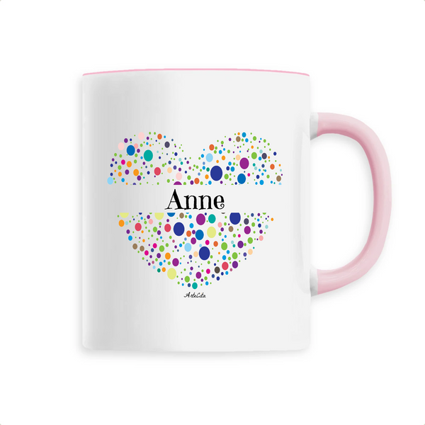 Mug - Anne (Coeur) - 6 Coloris - Cadeau Unique & Tendre - Cadeau Personnalisable - Cadeaux-Positifs.com -Unique-Rose-