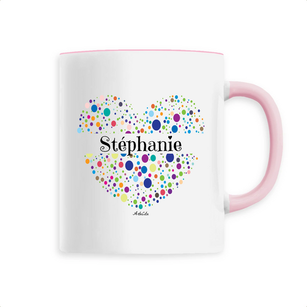 Mug - Stéphanie (Coeur) - 6 Coloris - Cadeau Unique & Tendre - Cadeau Personnalisable - Cadeaux-Positifs.com -Unique-Rose-