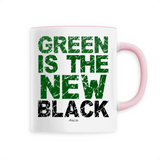 Mug - Green Is The New Black - 6 Coloris - Cadeau Engagé Ecolo - Cadeau Personnalisable - Cadeaux-Positifs.com -Unique-Blanc-