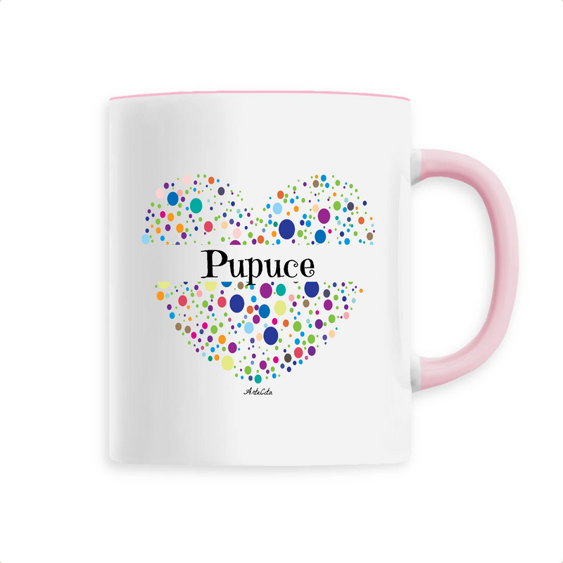 Cadeau anniversaire : Mug - Pupuce (Coeur) - 6 Coloris - Cadeau Unique & Tendre - Cadeau Personnalisable - Cadeaux-Positifs.com -Unique-Rose-