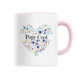 Mug - Papy Cool (Coeur) - 6 Coloris - Cadeau Unique & Tendre - Cadeau Personnalisable - Cadeaux-Positifs.com -Unique-Rose-
