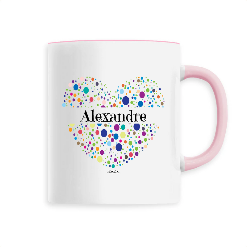 Cadeau anniversaire : Mug - Alexandre (Coeur) - 6 Coloris - Cadeau Unique & Tendre - Cadeau Personnalisable - Cadeaux-Positifs.com -Unique-Rose-