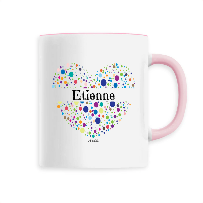 Cadeau anniversaire : Mug - Etienne (Coeur) - 6 Coloris - Cadeau Unique & Tendre - Cadeau Personnalisable - Cadeaux-Positifs.com -Unique-Rose-