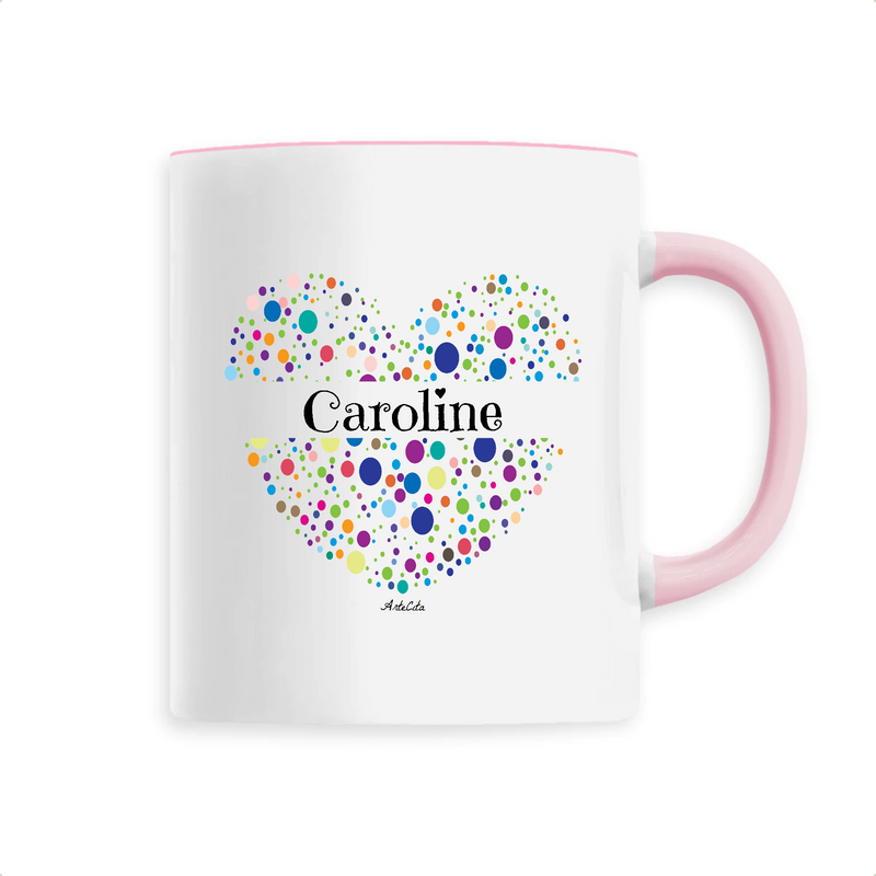 Cadeau anniversaire : Mug - Caroline (Coeur) - 6 Coloris - Cadeau Unique & Tendre - Cadeau Personnalisable - Cadeaux-Positifs.com -Unique-Rose-