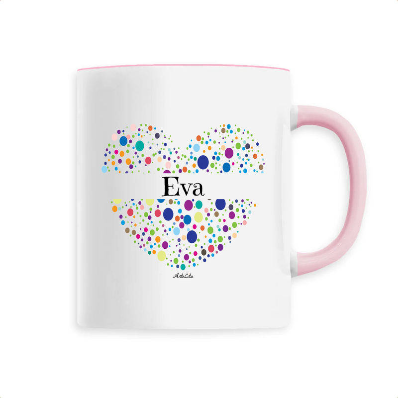 Cadeau anniversaire : Mug - Eva (Coeur) - 6 Coloris - Cadeau Unique & Tendre - Cadeau Personnalisable - Cadeaux-Positifs.com -Unique-Rose-