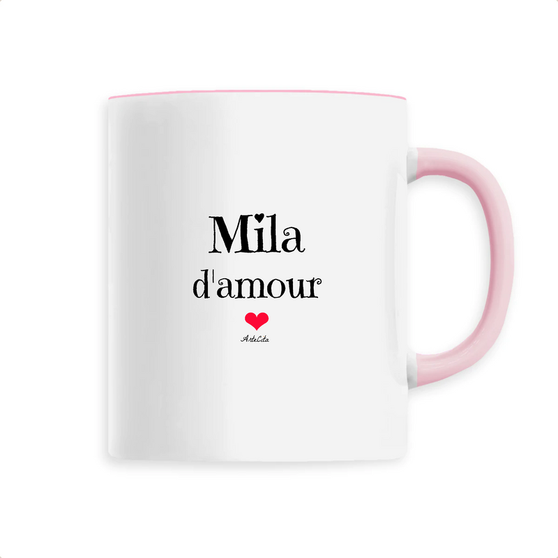 Cadeau anniversaire : Mug - Mila d'amour - 6 Coloris - Cadeau Original & Tendre - Cadeau Personnalisable - Cadeaux-Positifs.com -Unique-Rose-