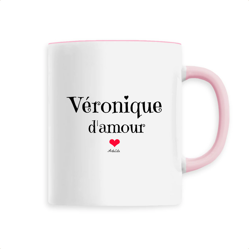Cadeau anniversaire : Mug - Véronique d'amour - 6 Coloris - Cadeau Original & Tendre - Cadeau Personnalisable - Cadeaux-Positifs.com -Unique-Rose-