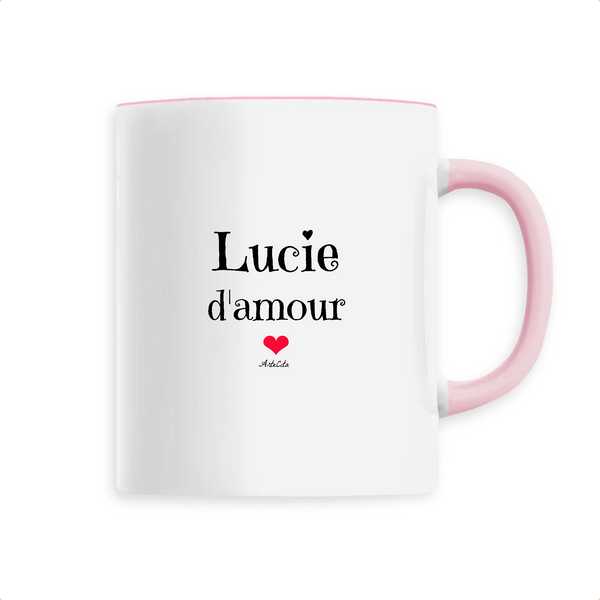 Mug - Lucie d'amour - 6 Coloris - Cadeau Original & Tendre - Cadeau Personnalisable - Cadeaux-Positifs.com -Unique-Rose-