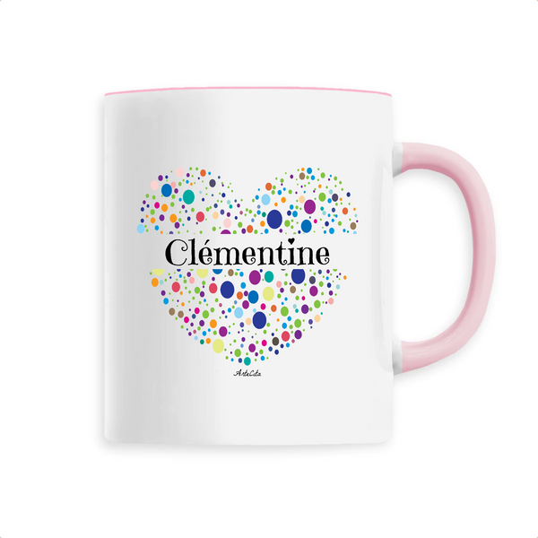 Mug - Clémentine (Coeur) - 6 Coloris - Cadeau Unique & Tendre - Cadeau Personnalisable - Cadeaux-Positifs.com -Unique-Rose-