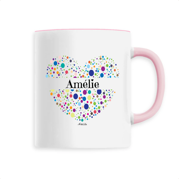 Mug - Amélie (Coeur) - 6 Coloris - Cadeau Unique & Tendre - Cadeau Personnalisable - Cadeaux-Positifs.com -Unique-Rose-