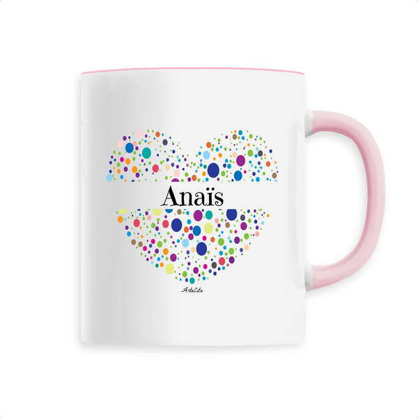 Mug - Anaïs (Coeur) - 6 Coloris - Cadeau Unique & Tendre - Cadeau Personnalisable - Cadeaux-Positifs.com -Unique-Rose-