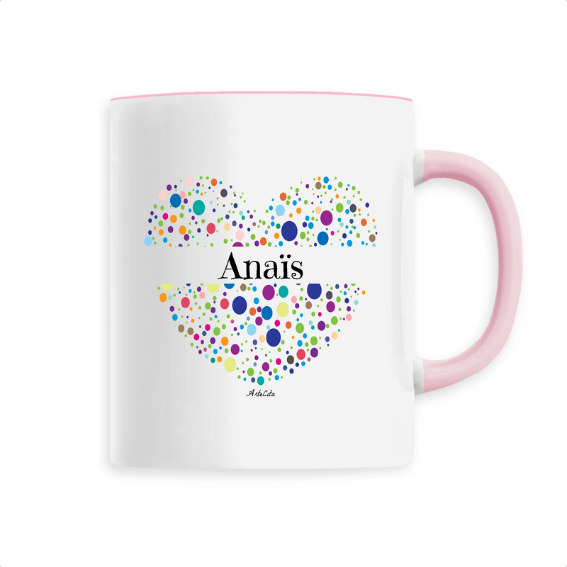 Cadeau anniversaire : Mug - Anaïs (Coeur) - 6 Coloris - Cadeau Unique & Tendre - Cadeau Personnalisable - Cadeaux-Positifs.com -Unique-Rose-