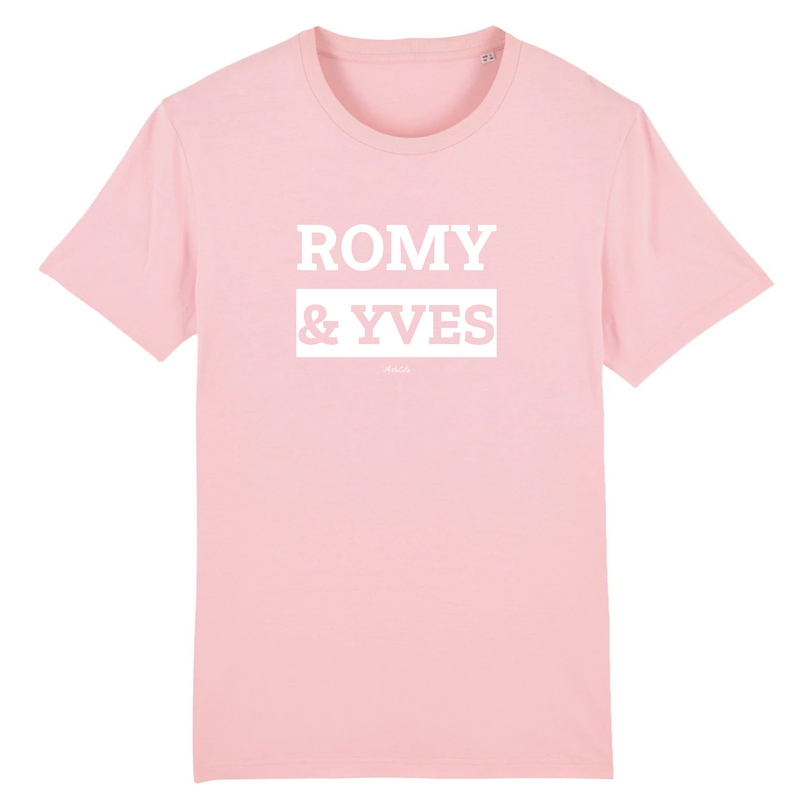 Cadeau anniversaire : T-Shirt Premium - Romy & Yves - Coton Bio - 12 Coloris - Mythique - Cadeau Personnalisable - Cadeaux-Positifs.com -XS-Rose-