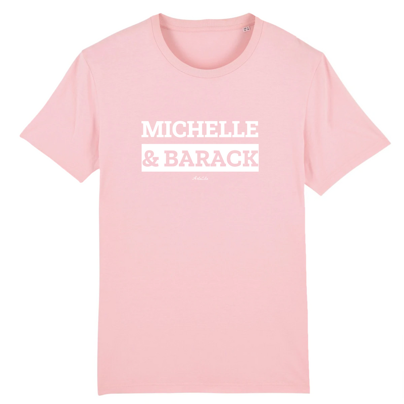 Cadeau anniversaire : T-Shirt Premium - Michelle & Barack - Coton Bio - 12 Coloris - Mythique - Cadeau Personnalisable - Cadeaux-Positifs.com -XS-Rose-