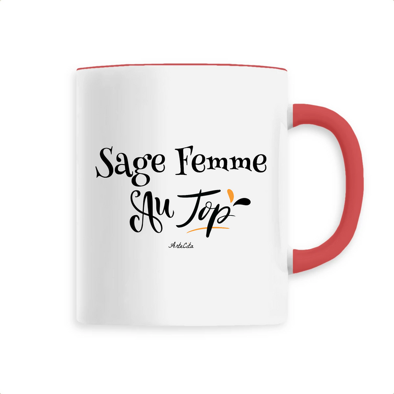 Cadeau anniversaire : Mug - Sage Femme au Top - 6 Coloris - Cadeau Original - Cadeau Personnalisable - Cadeaux-Positifs.com -Unique-Rouge-