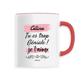 Mug - Céline je t'aime - 6 Coloris - Cadeau Tendre - Cadeau Personnalisable - Cadeaux-Positifs.com -Unique-Blanc-