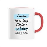 Mug - Sacha je t'aime - 6 Coloris - Cadeau Tendre & Original - Cadeau Personnalisable - Cadeaux-Positifs.com -Unique-Blanc-