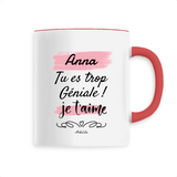 Mug - Anna je t'aime - 6 Coloris - Cadeau Tendre & Original - Cadeau Personnalisable - Cadeaux-Positifs.com -Unique-Rouge-