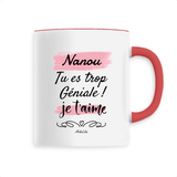 Mug - Nanou je t'aime - 6 Coloris - Cadeau Tendre & Original - Cadeau Personnalisable - Cadeaux-Positifs.com -Unique-Rouge-