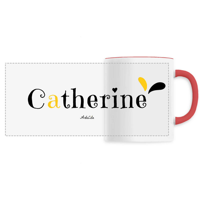 Cadeau anniversaire : Mug - Catherine - 6 Coloris - Cadeau Original - Cadeau Personnalisable - Cadeaux-Positifs.com -Unique-Rouge-