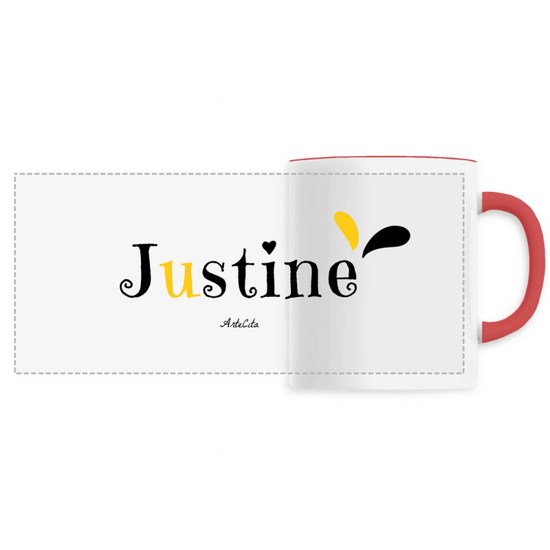 Cadeau anniversaire : Mug - Justine - 6 Coloris - Cadeau Original - Cadeau Personnalisable - Cadeaux-Positifs.com -Unique-Rouge-
