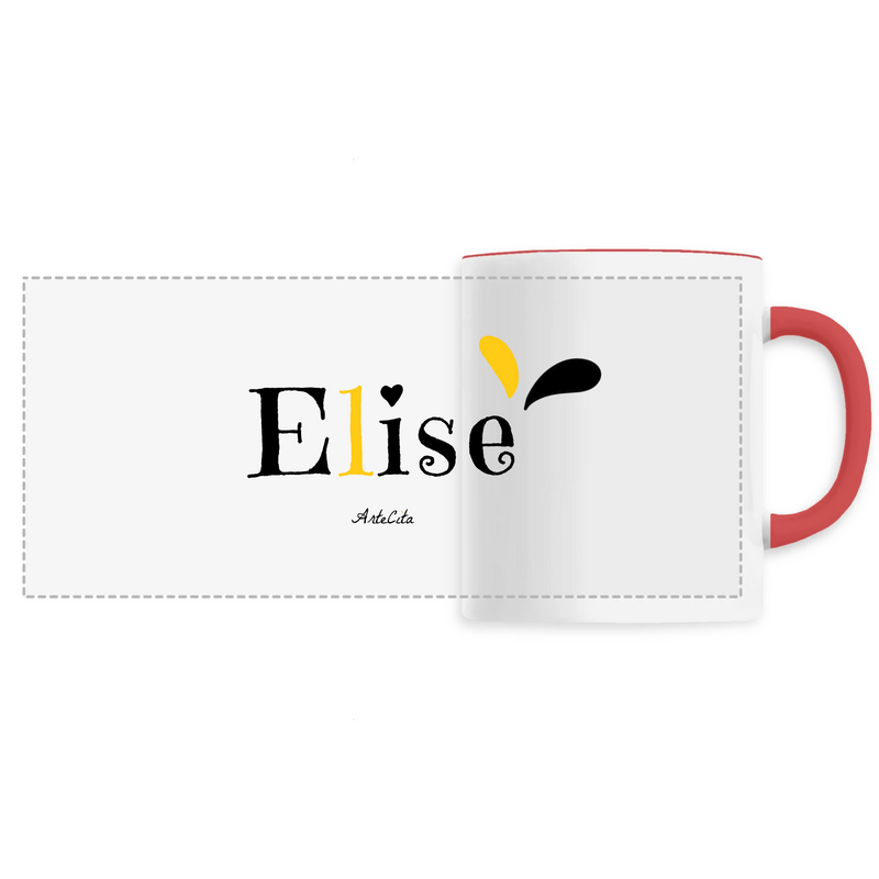 Cadeau anniversaire : Mug - Elise - 6 Coloris - Cadeau Original - Cadeau Personnalisable - Cadeaux-Positifs.com -Unique-Rouge-
