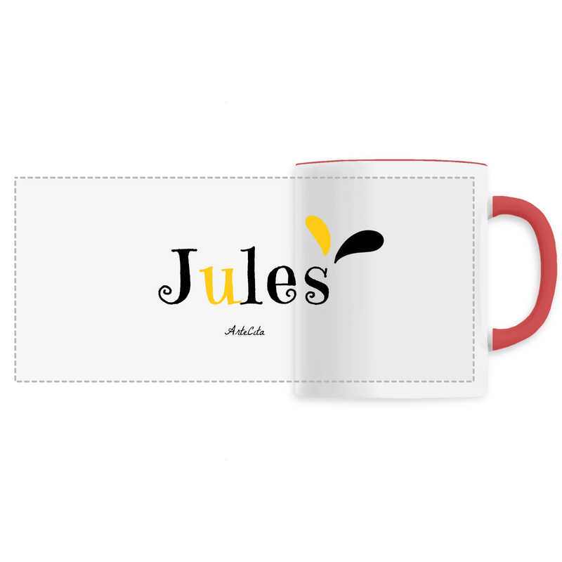 Cadeau anniversaire : Mug - Jules - 6 Coloris - Cadeau Original - Cadeau Personnalisable - Cadeaux-Positifs.com -Unique-Rouge-