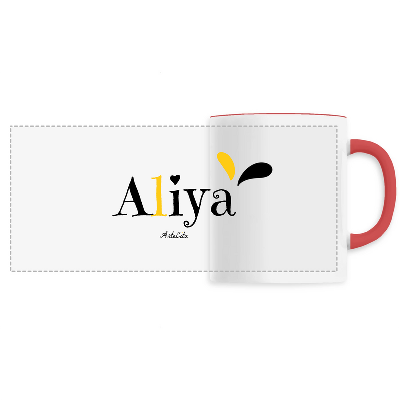 Cadeau anniversaire : Mug - Aliya - 6 Coloris - Cadeau Original - Cadeau Personnalisable - Cadeaux-Positifs.com -Unique-Rouge-