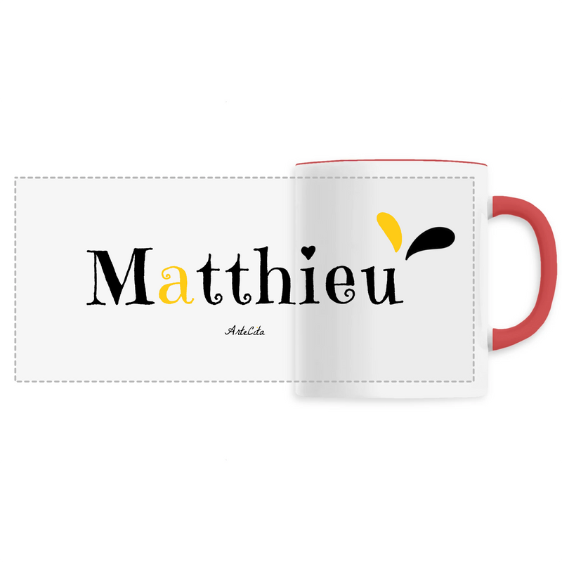 Cadeau anniversaire : Mug - Matthieu - 6 Coloris - Cadeau Original - Cadeau Personnalisable - Cadeaux-Positifs.com -Unique-Rouge-