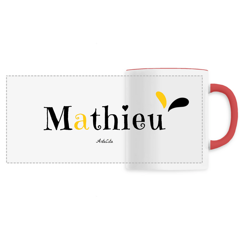 Cadeau anniversaire : Mug - Mathieu - 6 Coloris - Cadeau Original - Cadeau Personnalisable - Cadeaux-Positifs.com -Unique-Rouge-