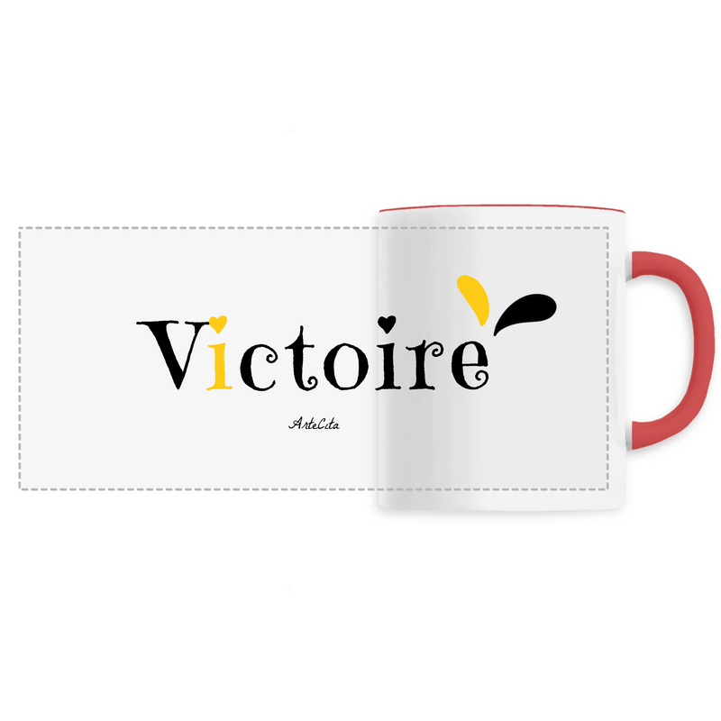 Cadeau anniversaire : Mug - Victoire - 6 Coloris - Cadeau Original - Cadeau Personnalisable - Cadeaux-Positifs.com -Unique-Rouge-