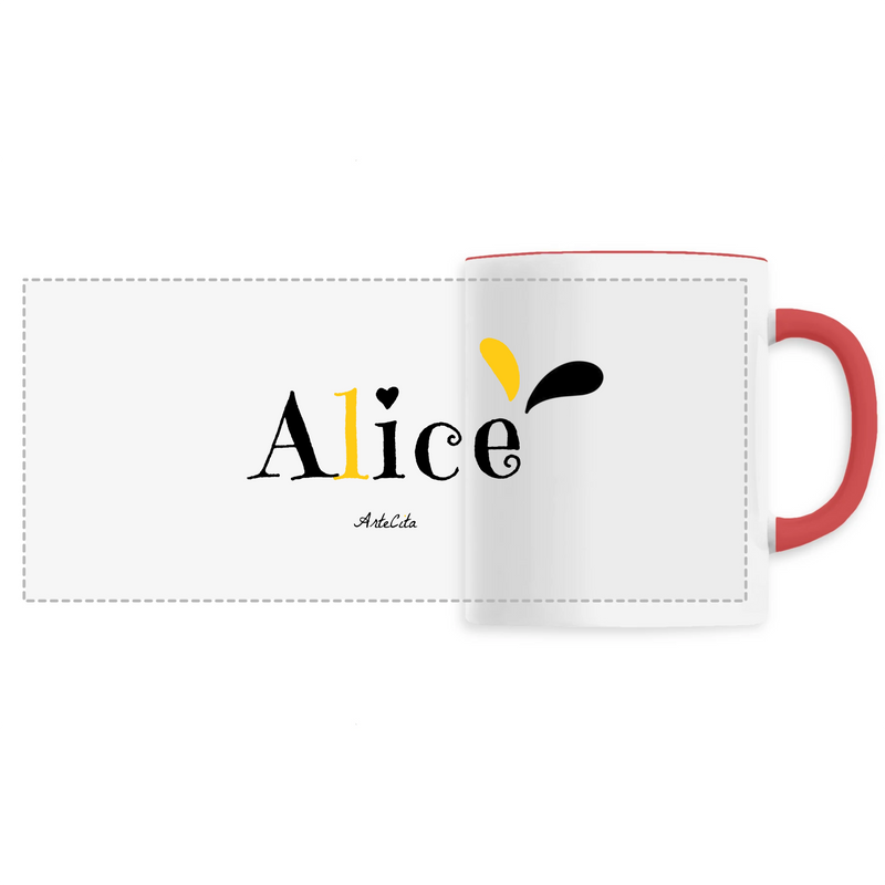 Cadeau anniversaire : Mug - Alice - 6 Coloris - Cadeau Original - Cadeau Personnalisable - Cadeaux-Positifs.com -Unique-Rouge-