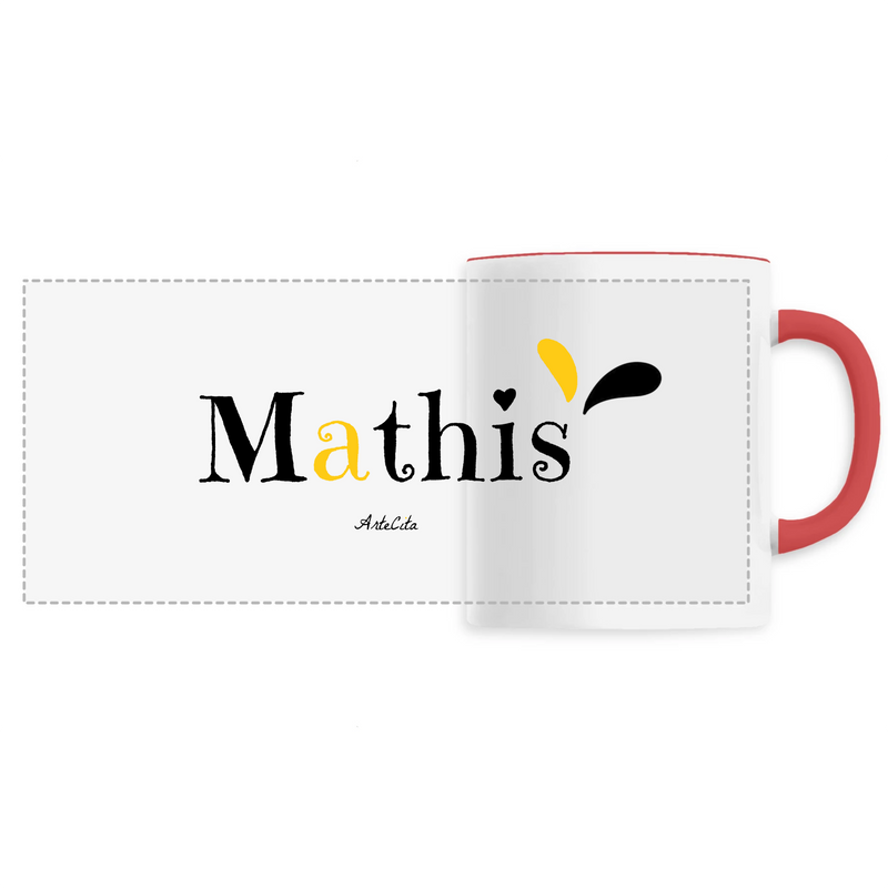 Cadeau anniversaire : Mug - Mathis - 6 Coloris - Cadeau Original - Cadeau Personnalisable - Cadeaux-Positifs.com -Unique-Rouge-
