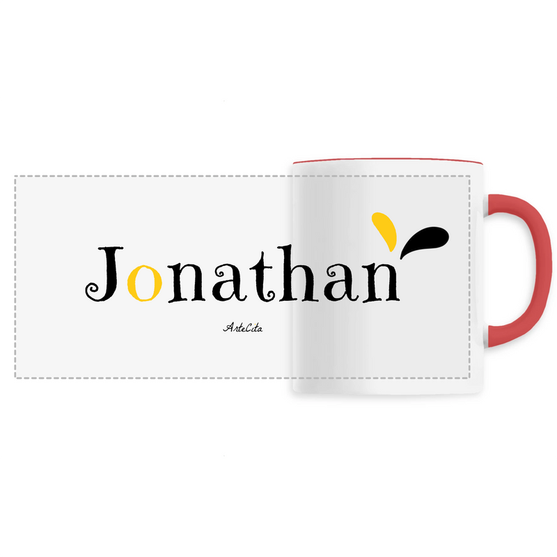 Cadeau anniversaire : Mug - Jonathan - 6 Coloris - Cadeau Original - Cadeau Personnalisable - Cadeaux-Positifs.com -Unique-Rouge-