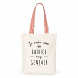 Tote Bag Premium - Tutrice trop Géniale - 2 Coloris - Cadeau Durable - Cadeau Personnalisable - Cadeaux-Positifs.com -Unique-Bleu-