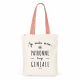 Tote Bag Premium - Patronne trop Géniale - 2 Coloris - Cadeau Durable - Cadeau Personnalisable - Cadeaux-Positifs.com -Unique-Bleu-