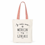 Tote Bag Premium - Médecin trop Géniale - 2 Coloris - Cadeau Durable - Cadeau Personnalisable - Cadeaux-Positifs.com -Unique-Bleu-