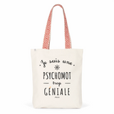Tote Bag Premium - Psychomot trop Géniale - 2 Coloris - Cadeau Durable - Cadeau Personnalisable - Cadeaux-Positifs.com -Unique-Bleu-