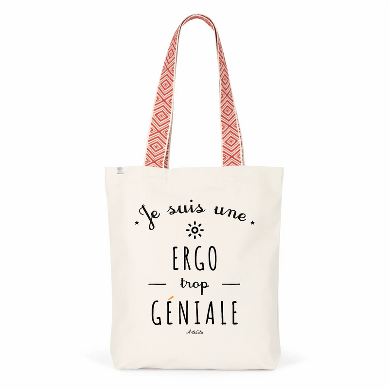 Cadeau anniversaire : Tote Bag Premium - Ergo trop Géniale - 2 Coloris - Cadeau Durable - Cadeau Personnalisable - Cadeaux-Positifs.com -Unique-Rouge-