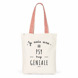 Tote Bag Premium - Psy trop Géniale - 2 Coloris - Cadeau Durable - Cadeau Personnalisable - Cadeaux-Positifs.com -Unique-Bleu-