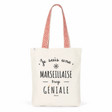 Tote Bag Premium - Marseillaise trop Géniale - 2 Coloris - Cadeau Durable - Cadeau Personnalisable - Cadeaux-Positifs.com -Unique-Bleu-