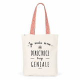 Tote Bag Premium - Directrice trop Géniale - 2 Coloris - Cadeau Durable - Cadeau Personnalisable - Cadeaux-Positifs.com -Unique-Rouge-