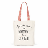 Tote Bag Premium - Directrice trop Géniale - 2 Coloris - Cadeau Durable - Cadeau Personnalisable - Cadeaux-Positifs.com -Unique-Bleu-