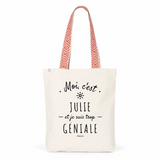 Tote Bag Premium - Julie est trop Géniale - 2 Coloris - Cadeau Durable - Cadeau Personnalisable - Cadeaux-Positifs.com -Unique-Bleu-