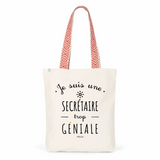 Tote Bag Premium - Secrétaire trop Géniale - 2 Coloris - Cadeau Durable - Cadeau Personnalisable - Cadeaux-Positifs.com -Unique-Bleu-