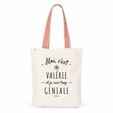 Tote Bag Premium - Valérie est trop Géniale - 2 Coloris - Cadeau Durable - Cadeau Personnalisable - Cadeaux-Positifs.com -Unique-Bleu-