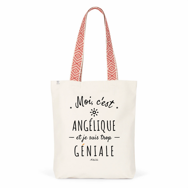 Tote Bag Premium - Angélique est trop Géniale - 2 Coloris - Cadeau Durable - Cadeau Personnalisable - Cadeaux-Positifs.com -Unique-Rouge-